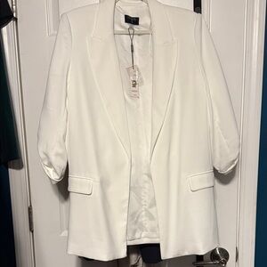 T Tahari Classic White Blazer